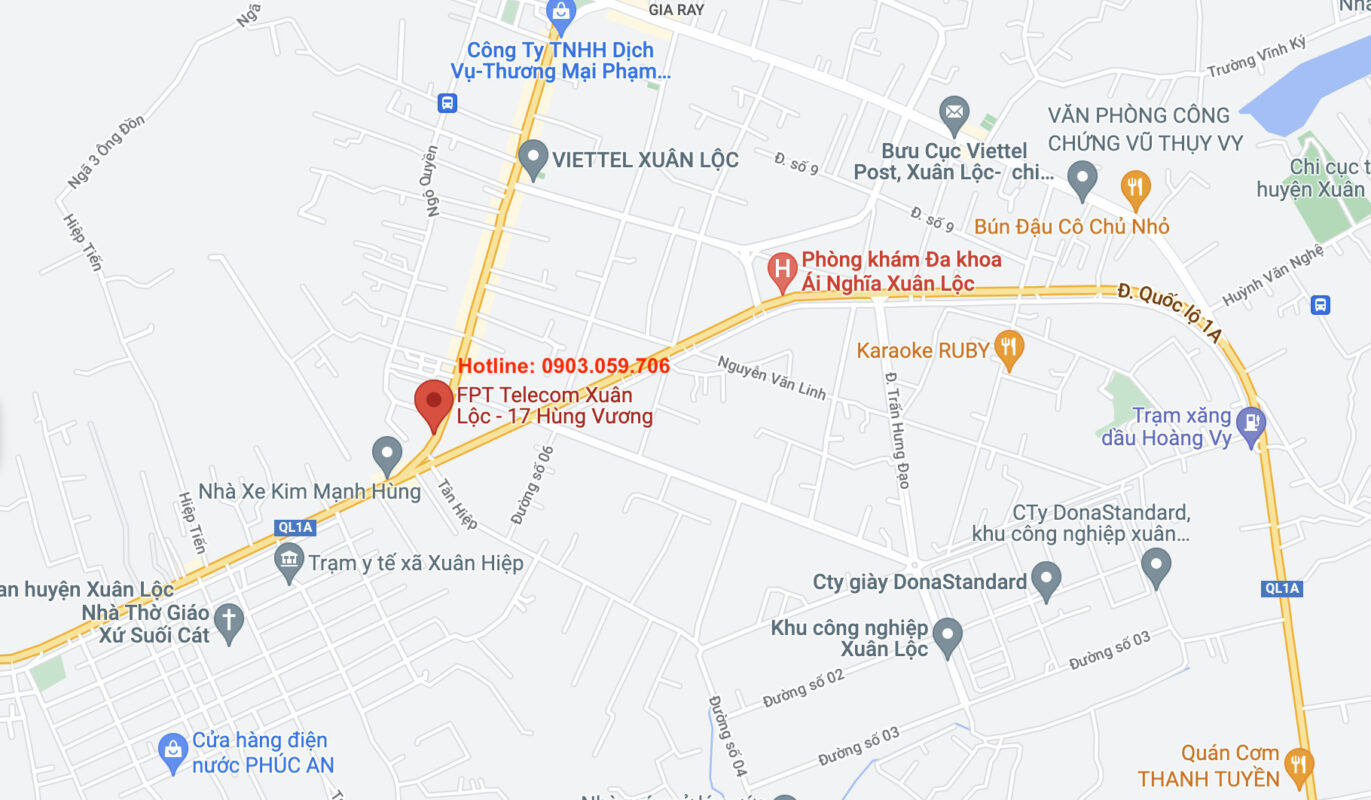 Địa chỉ văn phòng FPT Xuân Lộc trên Google Map 