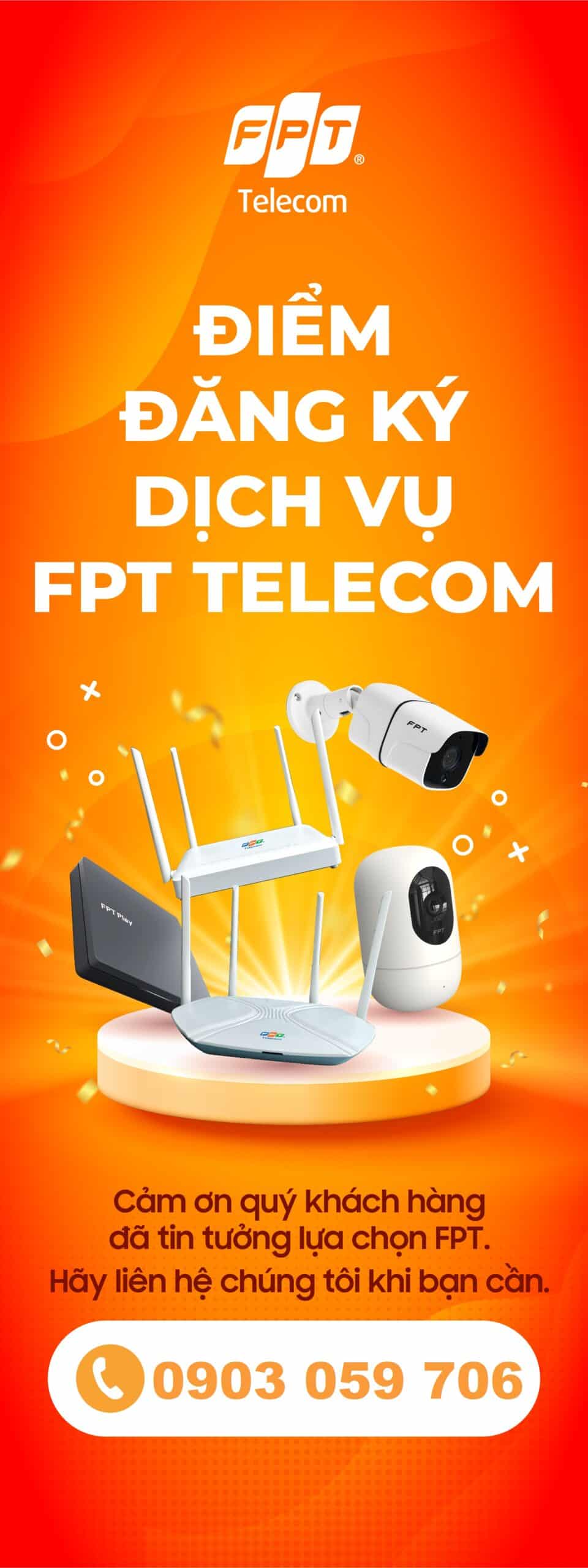 Điểm đăng ký dịch vụ FPT: Internet, Truyền hình, Camera